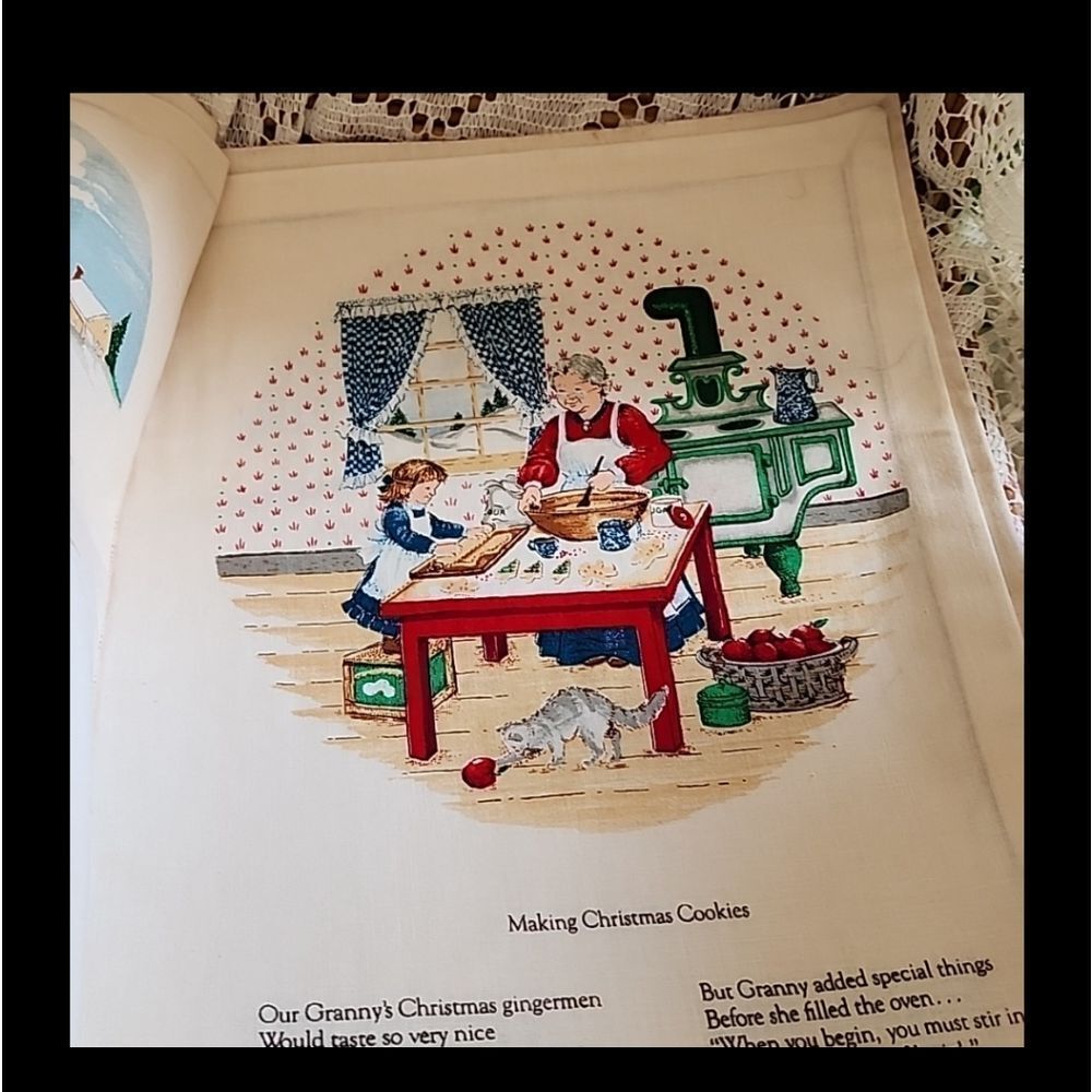 Vintage Cranston Finished Fabric Christmas Holiday Book